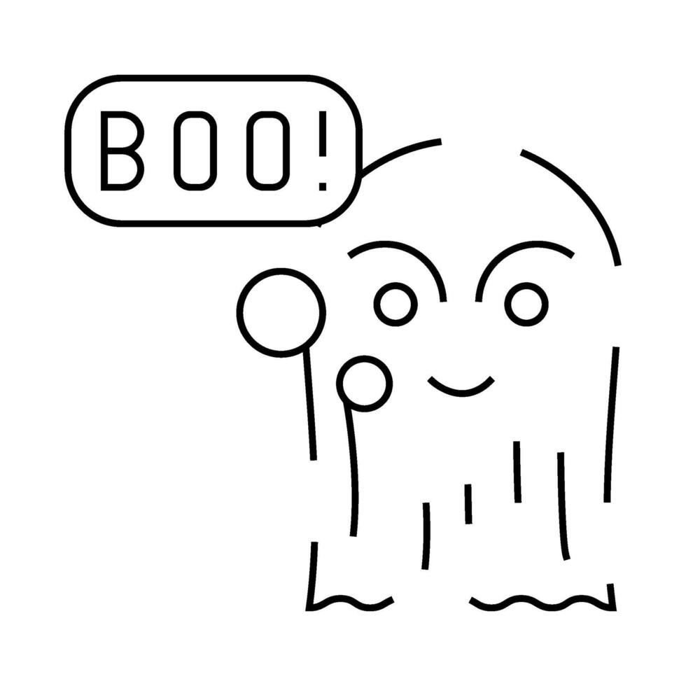 ghost fear line icon illustration vector
