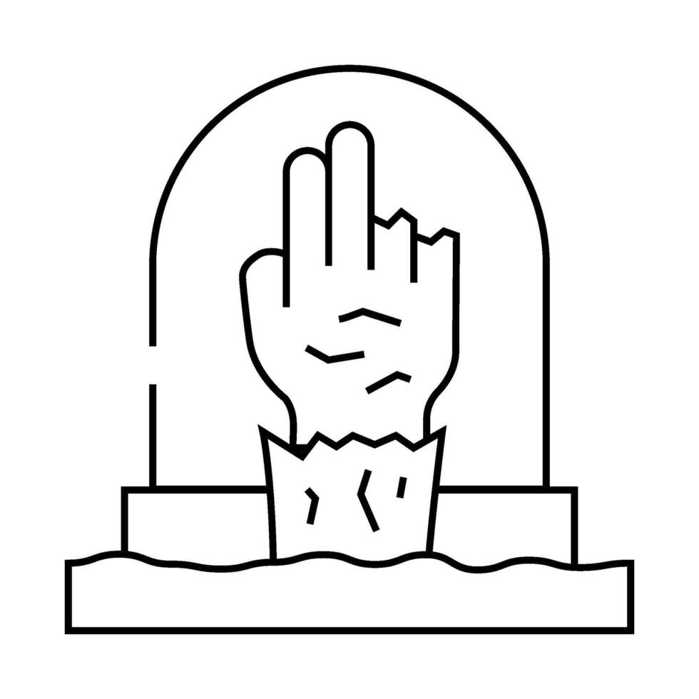 zombie fear line icon illustration vector