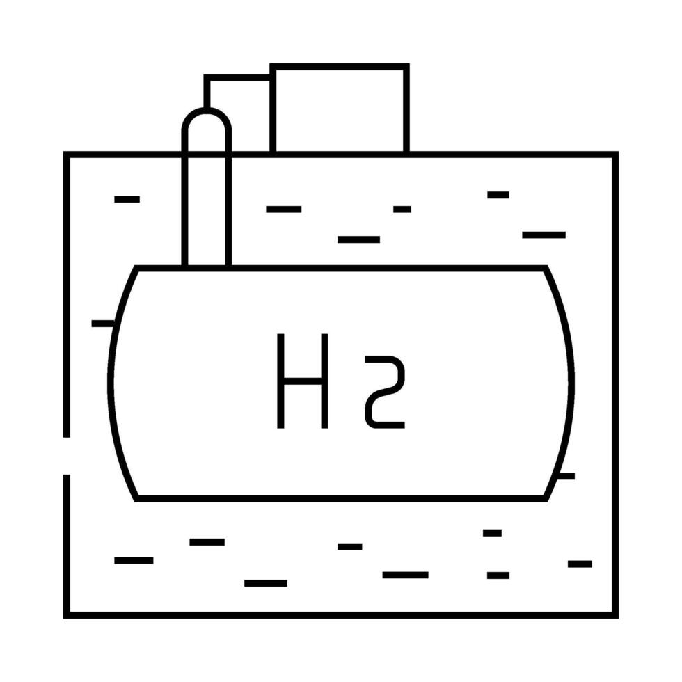 underground storage hydrogen line icon illustration vector