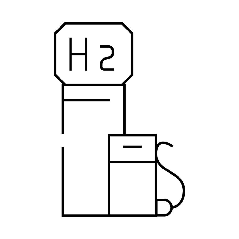 hydrogen gas station line icon illustration vector