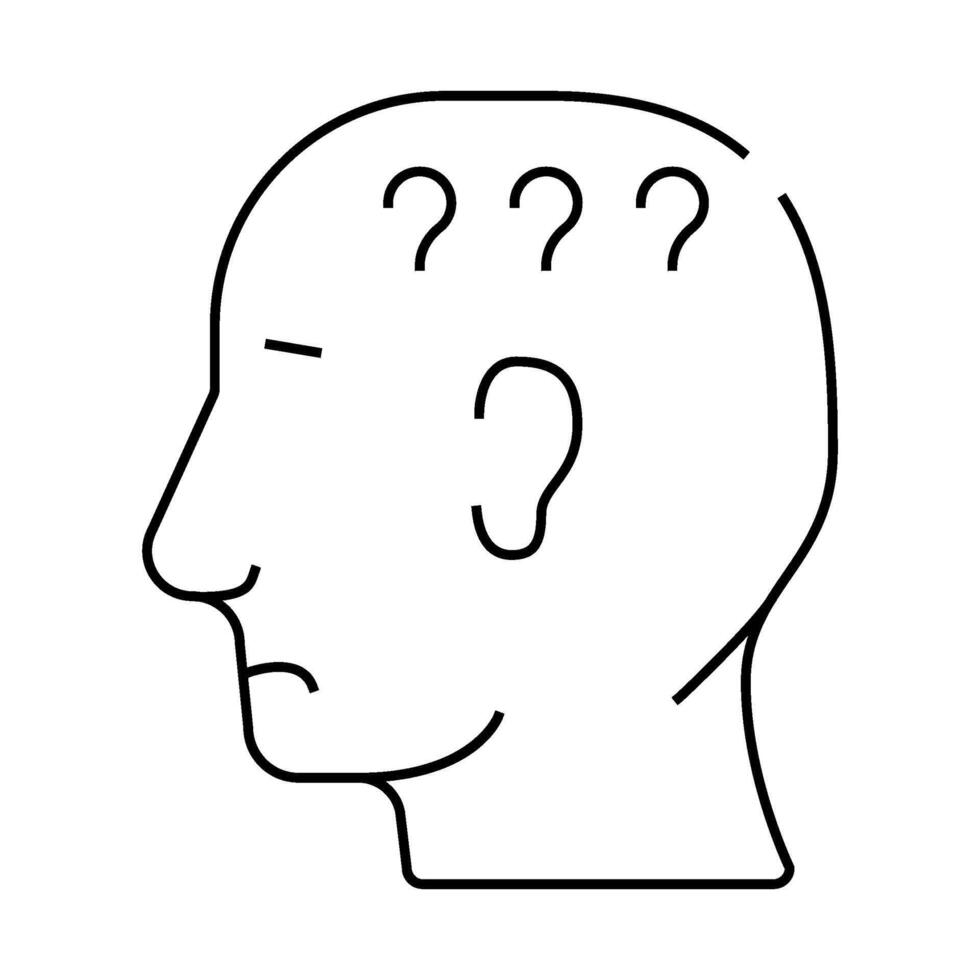 question neurosis line icon illustration vector