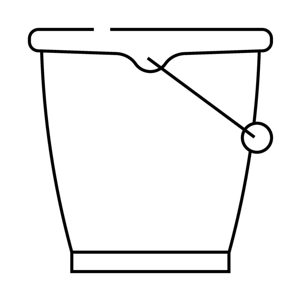 bucket plastic line icon illustration vector