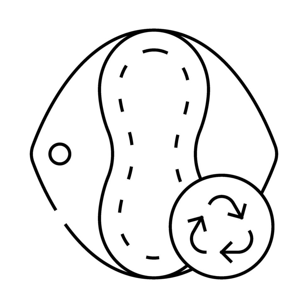 reusable pad zero waste line icon illustration vector