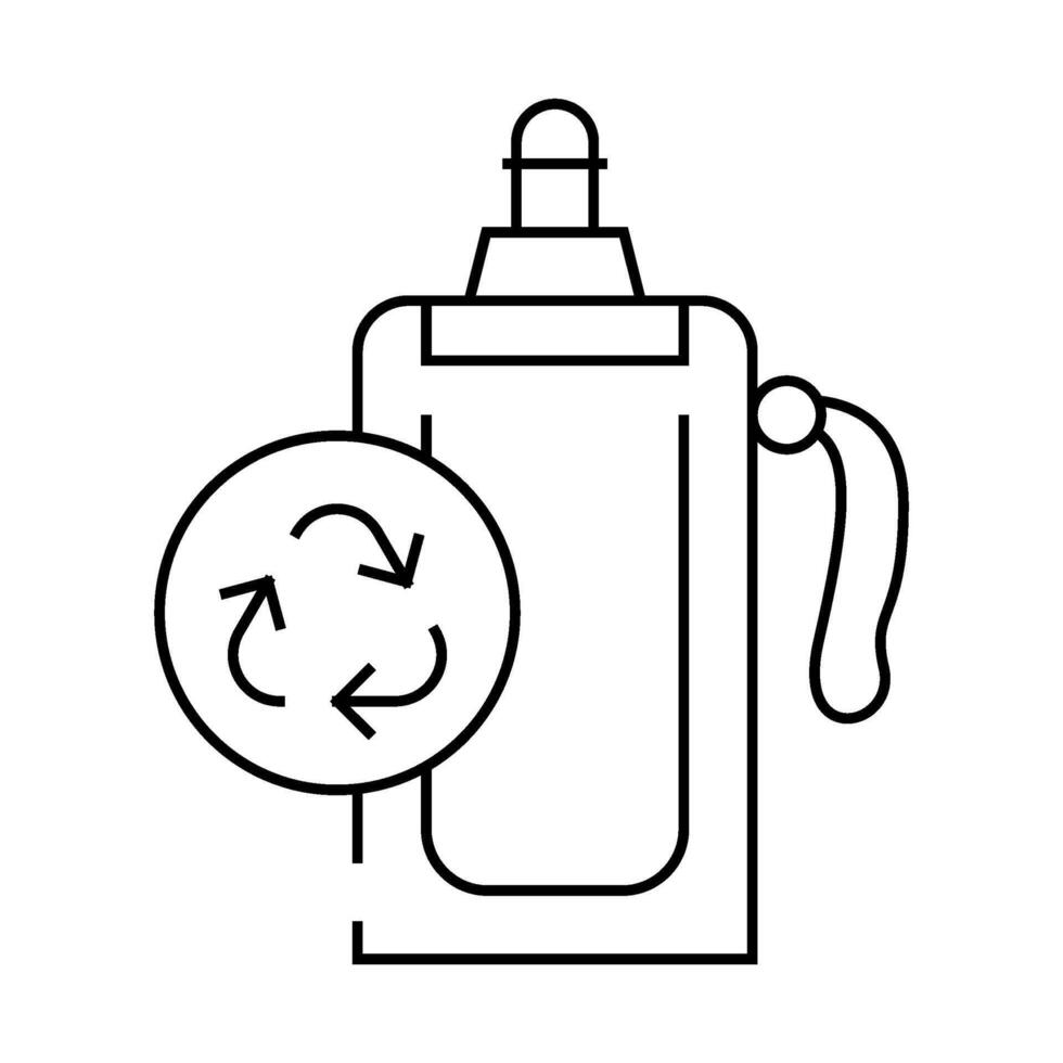 soft water bottle zero waste line icon illustration vector