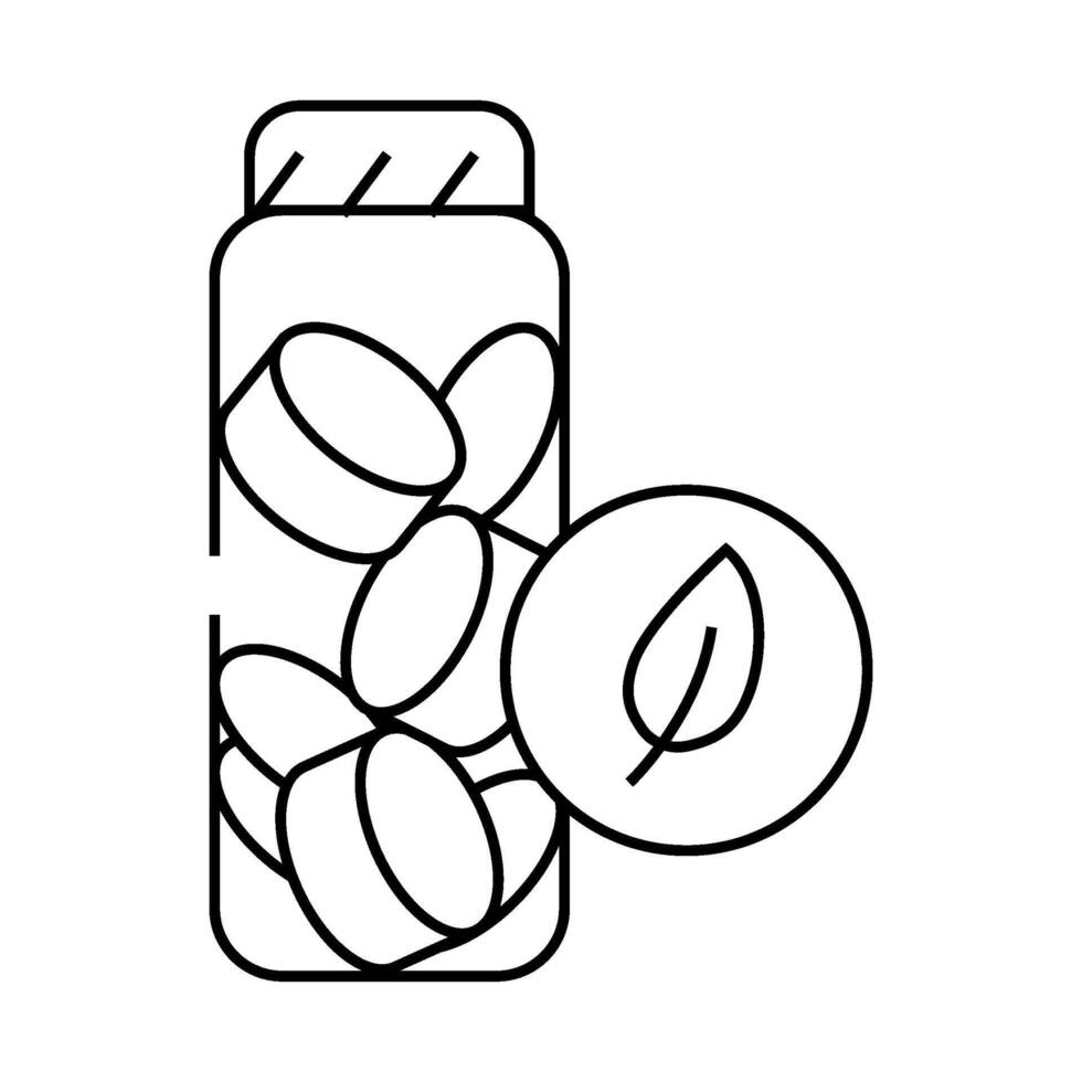 charcoal toothpaste tablets zero waste line icon illustration vector