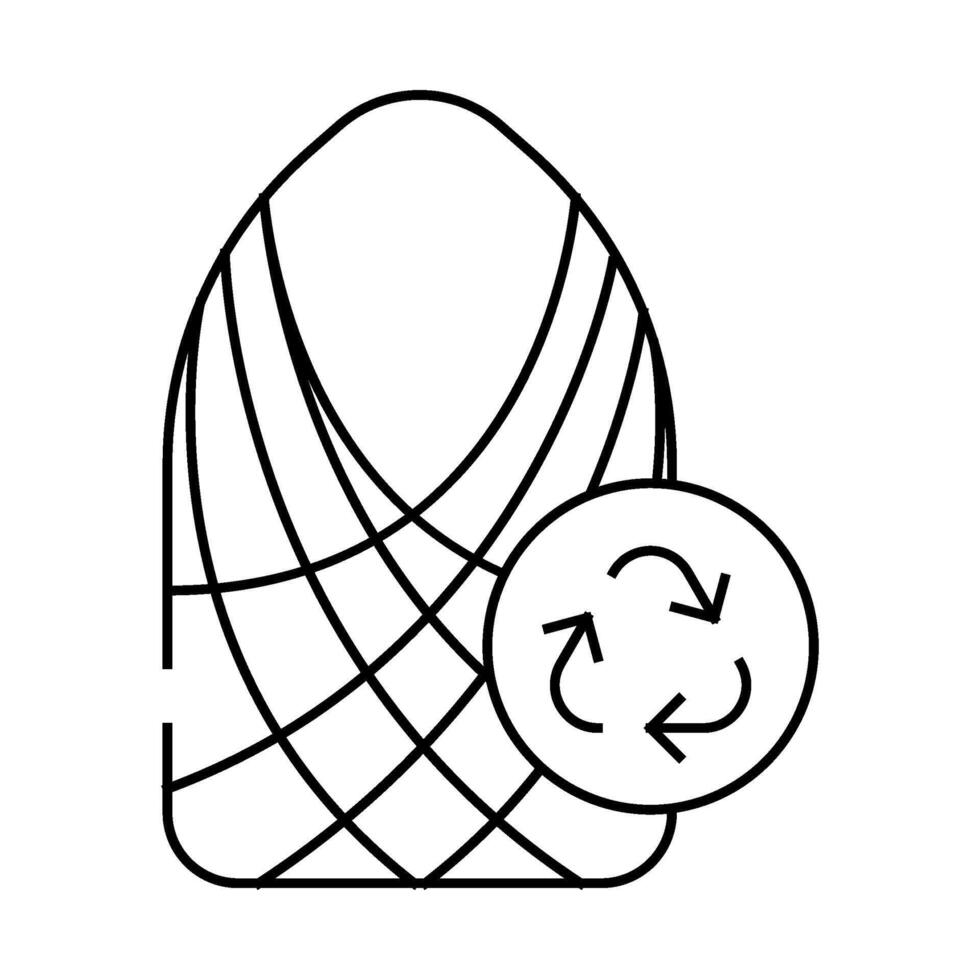 string bag zero waste line icon illustration vector
