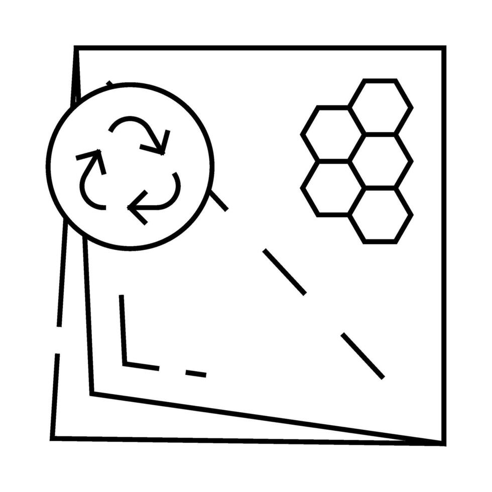 beeswax paper zero waste line icon illustration vector