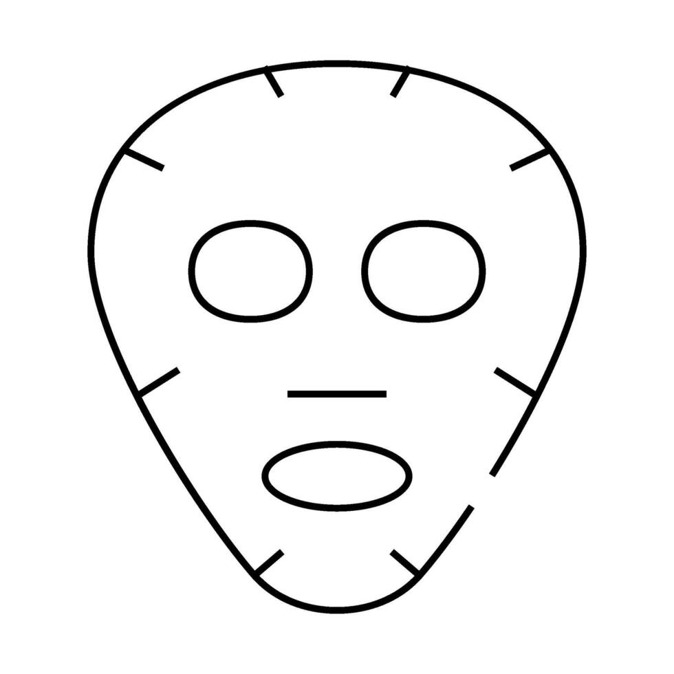 facial mask line icon illustration isolated vector