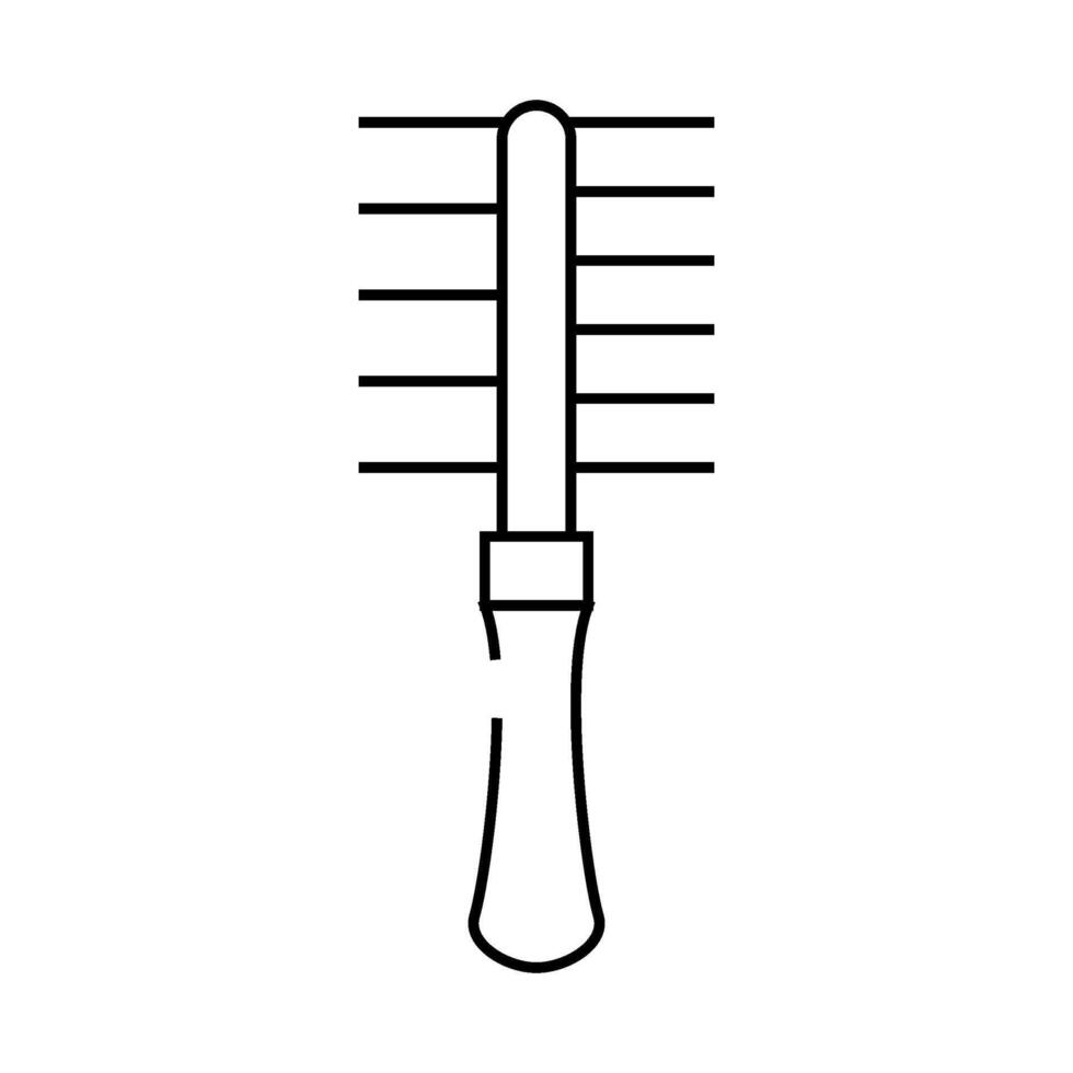 brush for clean cat wool line icon illustration vector