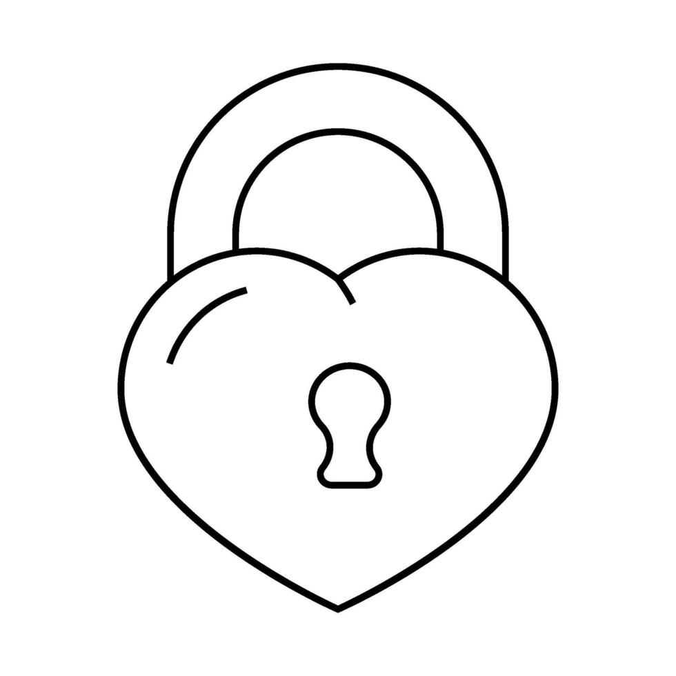 padlock in heart form line icon illustration vector