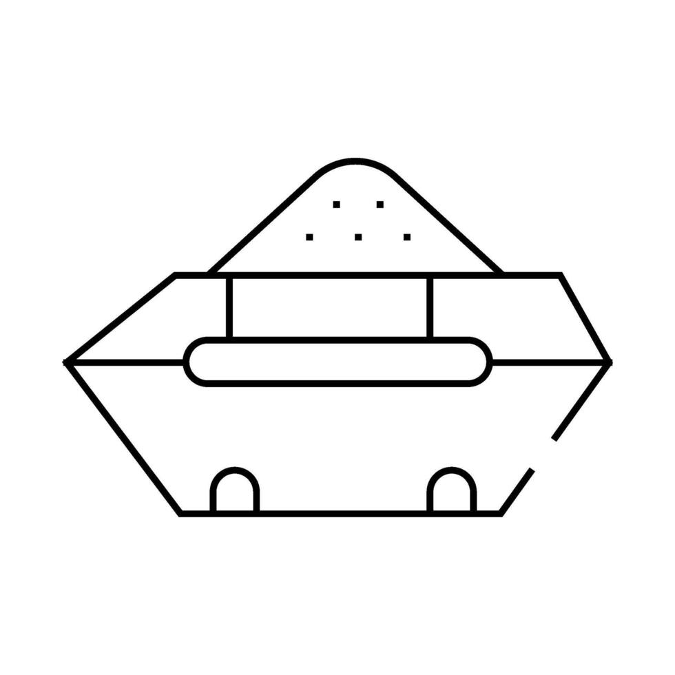 container with construction garbage line icon illustration vector