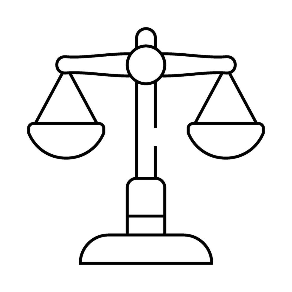 judicial scales line icon isolated illustration vector