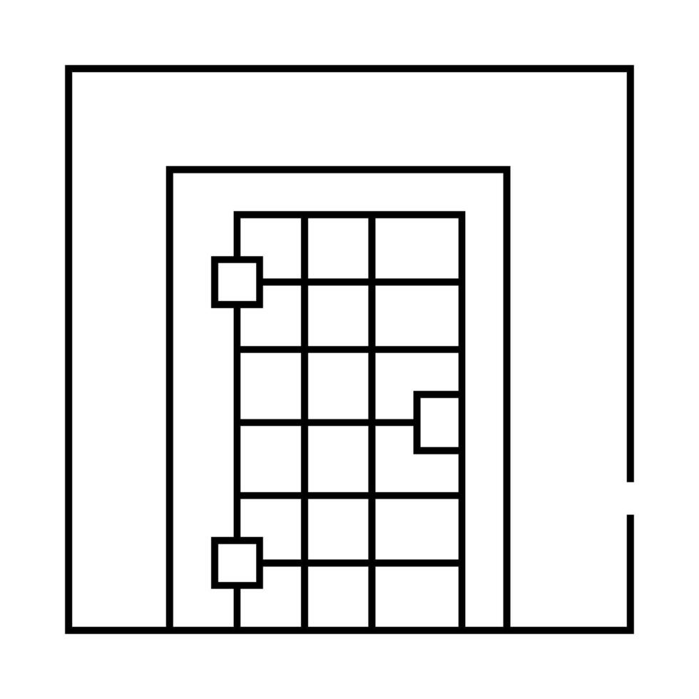 prison cell door line icon illustration vector