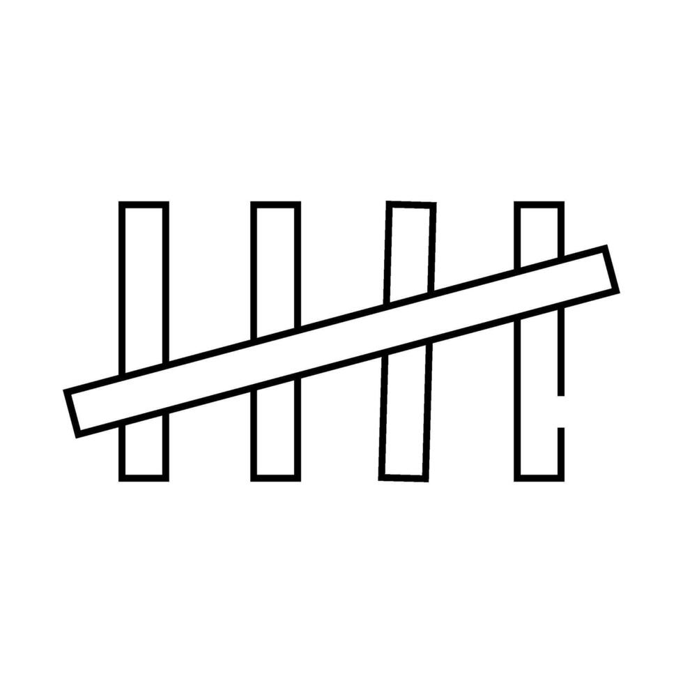 notches prisoner line icon isolated illustration vector
