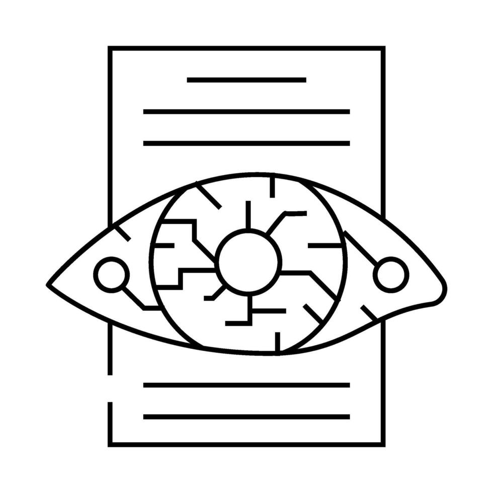 digital eye kyc line icon illustration vector
