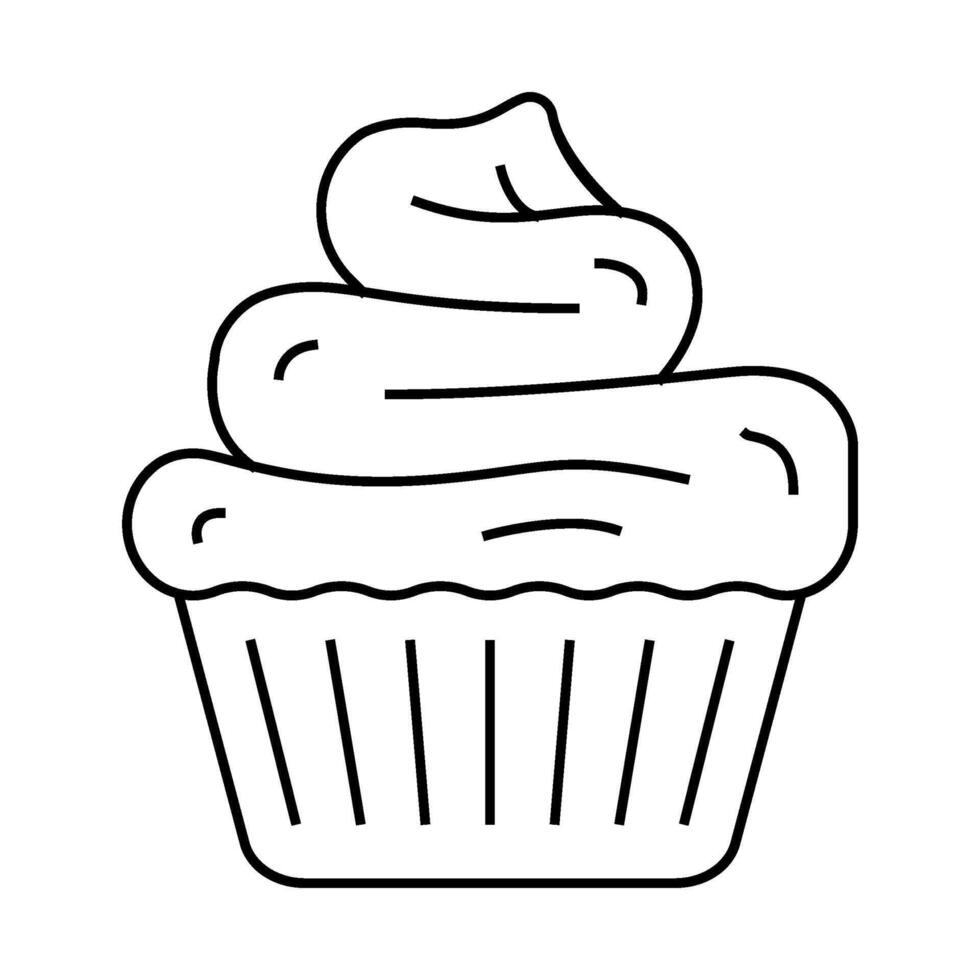 pancake with cream dessert line icon illustration vector