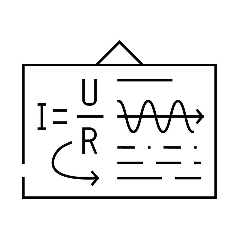 board with ohm law line icon illustration vector