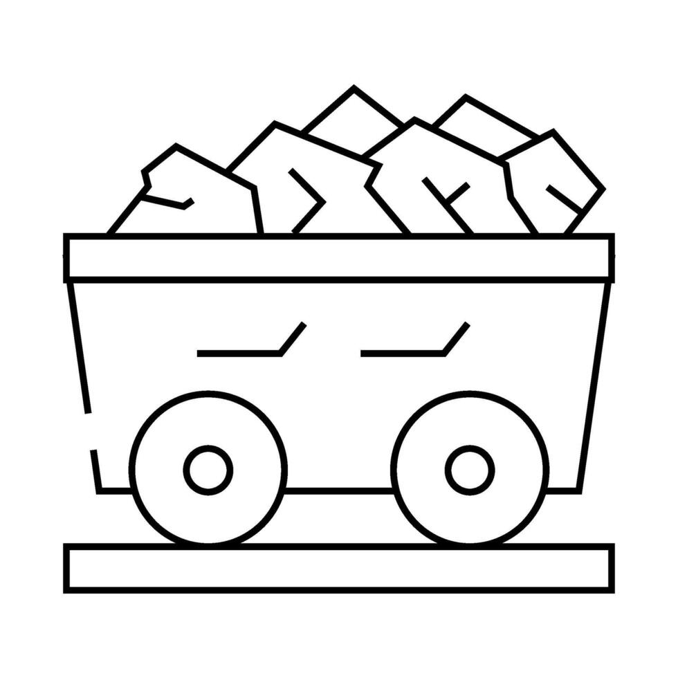 coal cart line icon illustration vector