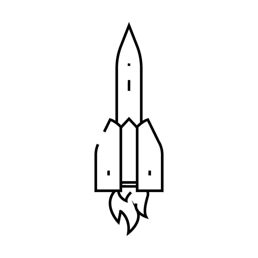 launch rocket line icon illustration vector