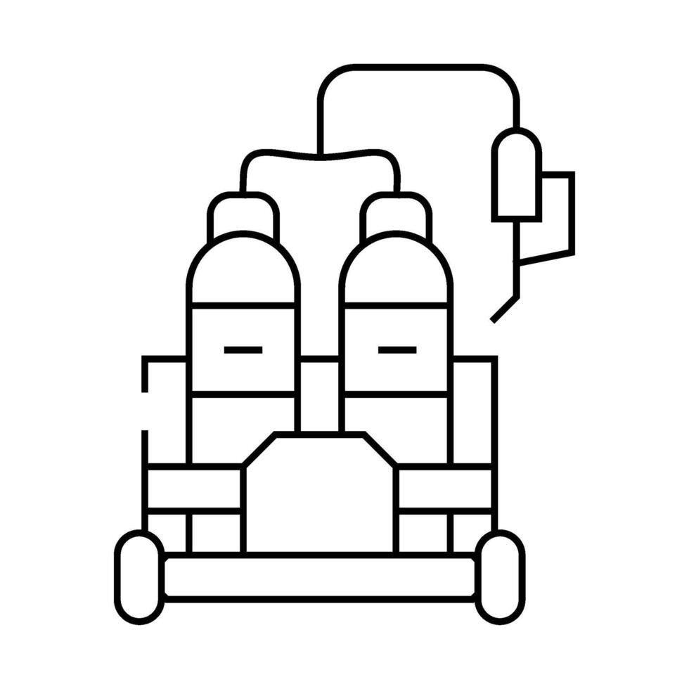 gas welding line icon illustration vector