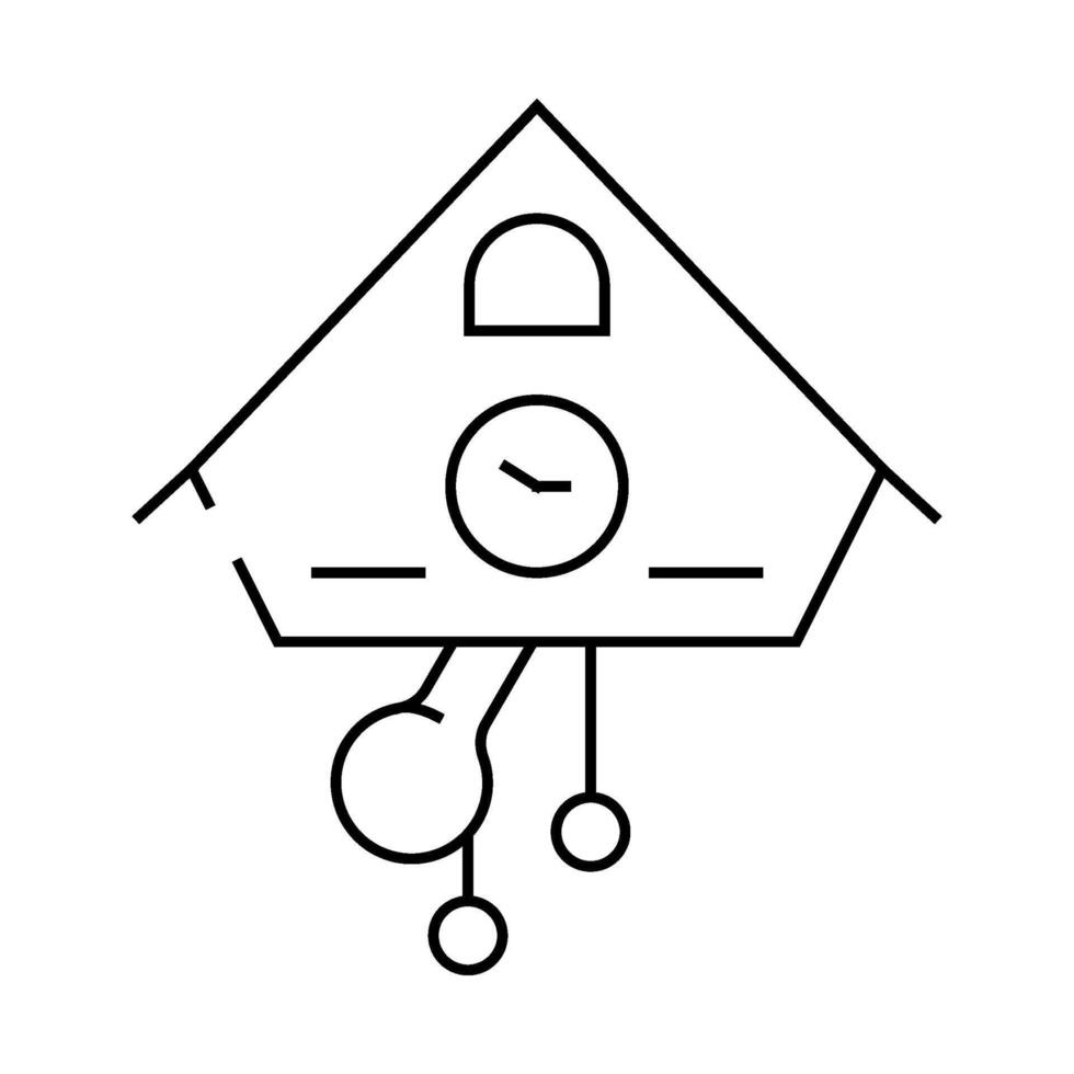cuckoo clock line icon illustration vector