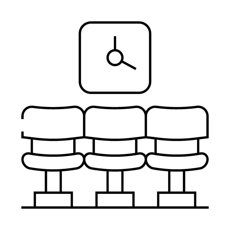 waiting room clock line icon illustration vector