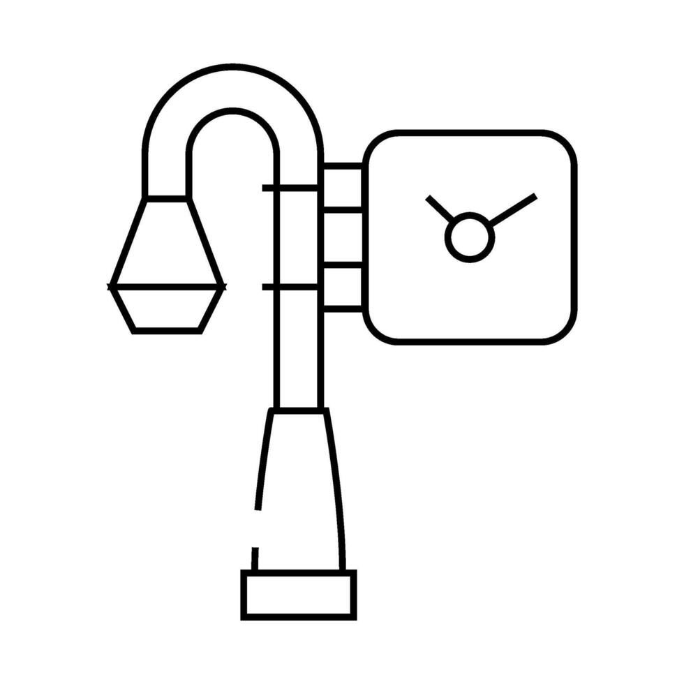 street clock line icon illustration vector