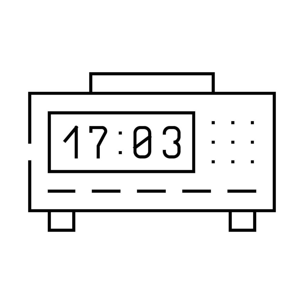 bedside clock line icon illustration vector
