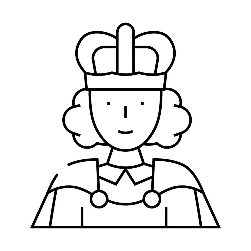 queen fairy tale line icon illustration vector