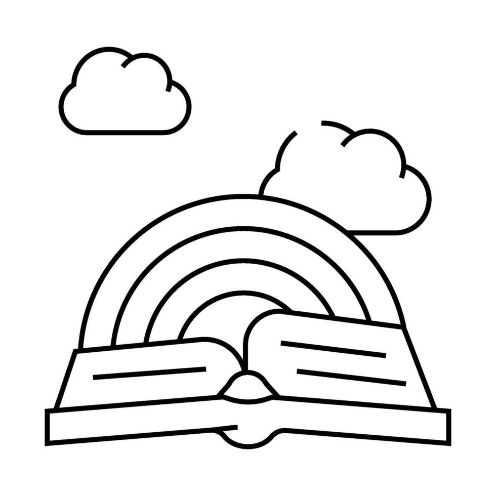 story book fairy tale line icon illustration vector