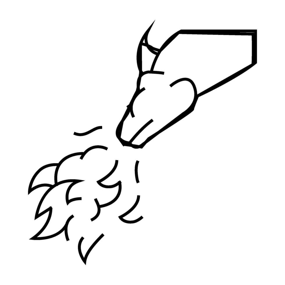dragon fairy tale line icon illustration vector
