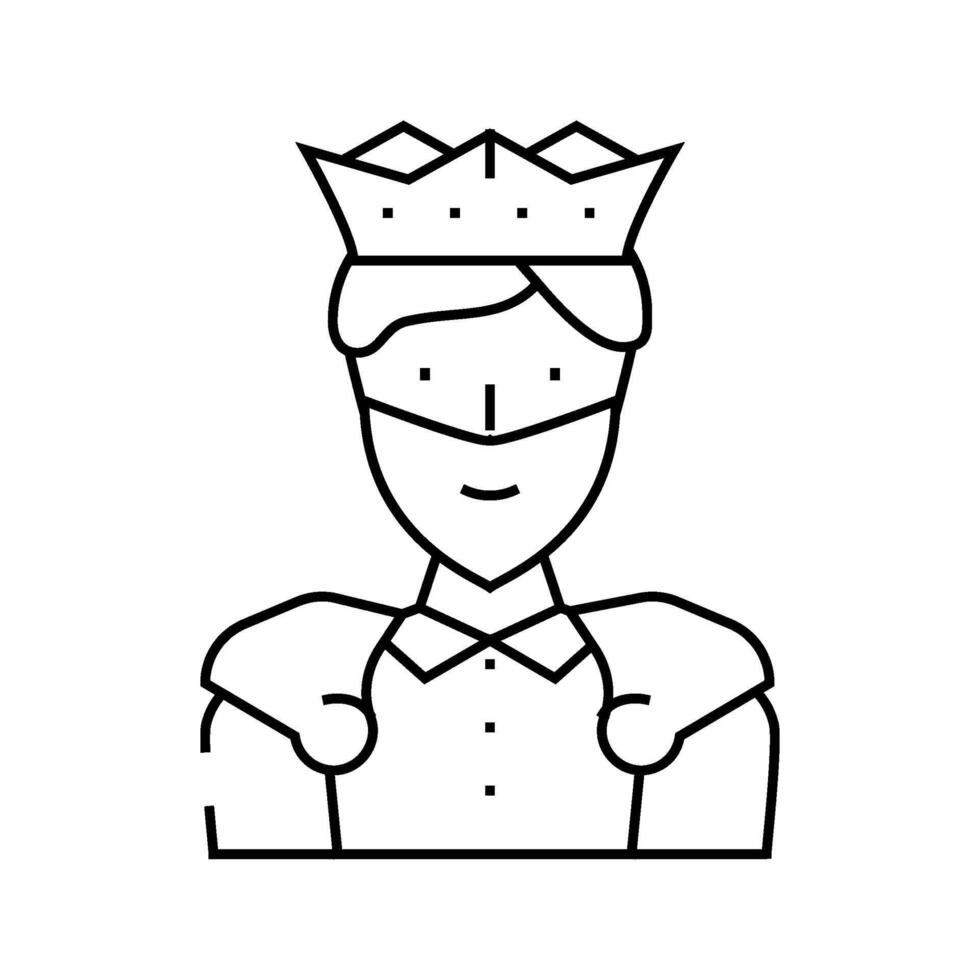 king fantasy character line icon illustration vector