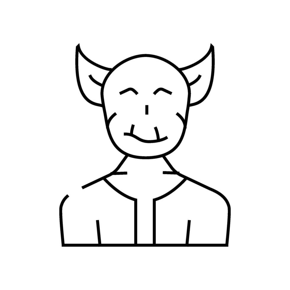 troll fantasy character line icon illustration vector