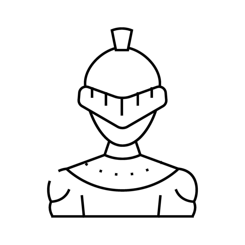 knight fantasy character line icon illustration vector