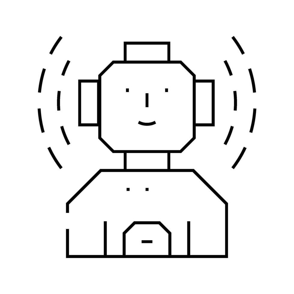 robot fantasy character line icon illustration vector