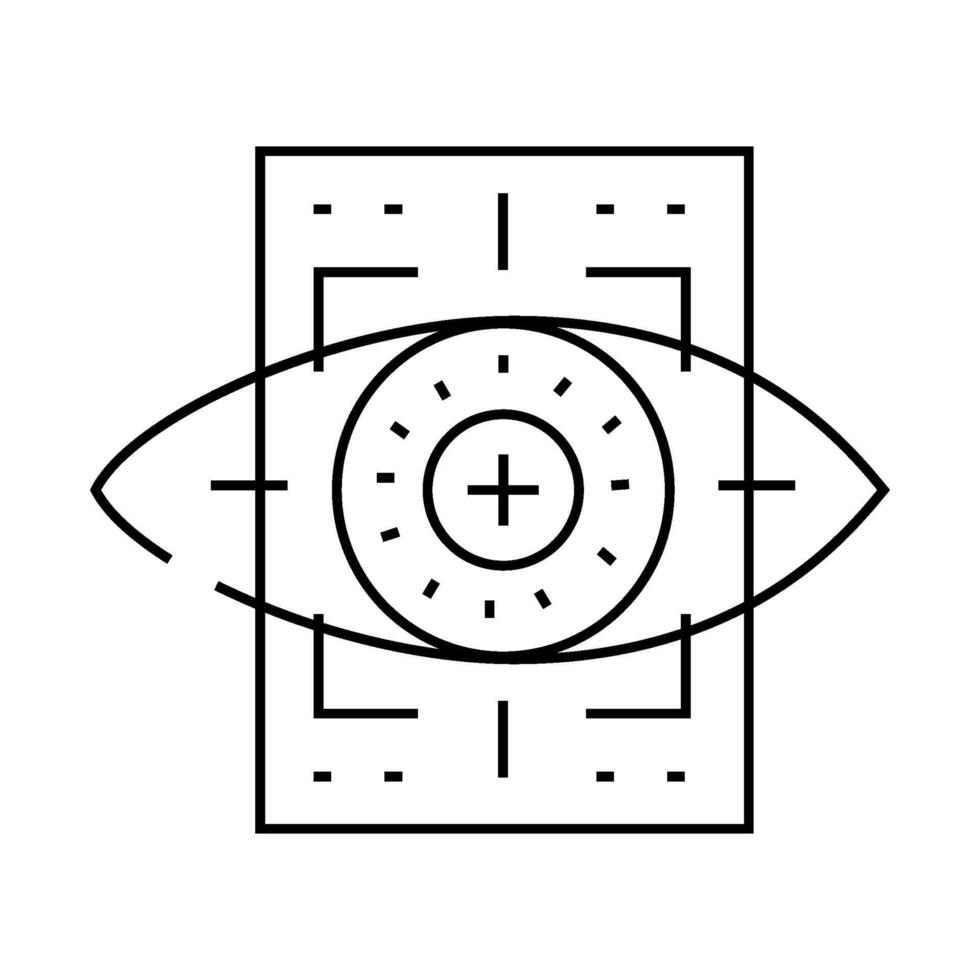 eye with mesh ophthalmology line icon illustration vector
