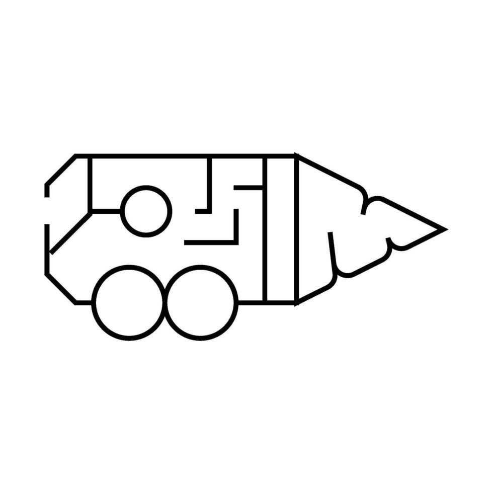 drilling robot line icon illustration vector