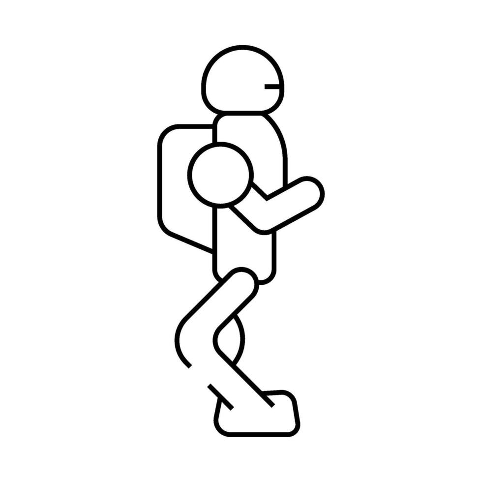cyborg robot technology line icon illustration vector