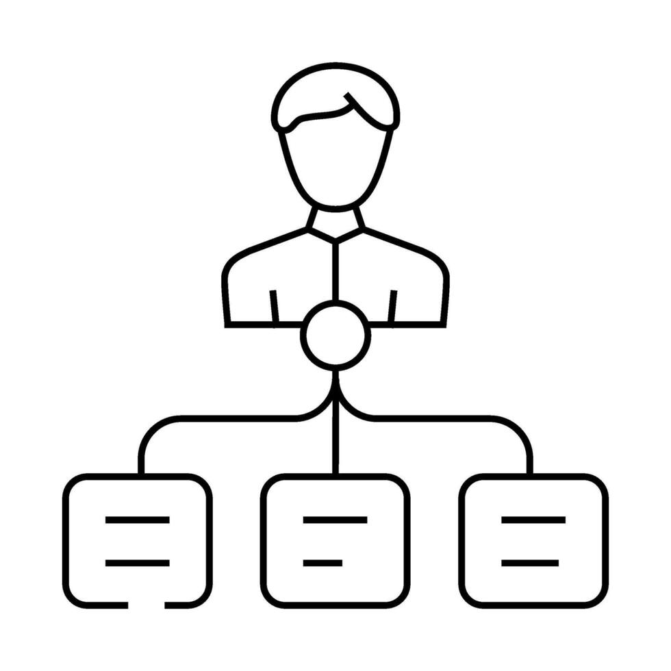 task management line icon illustration vector
