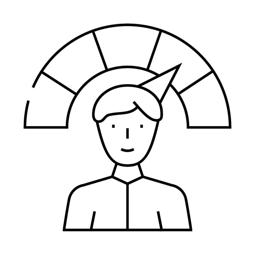positive employee level line icon illustration vector