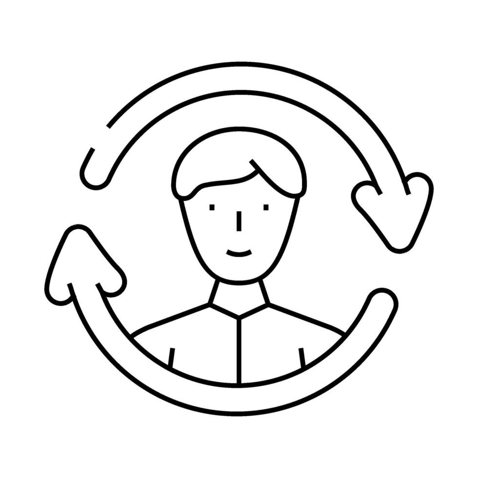 updating employee line icon illustration vector
