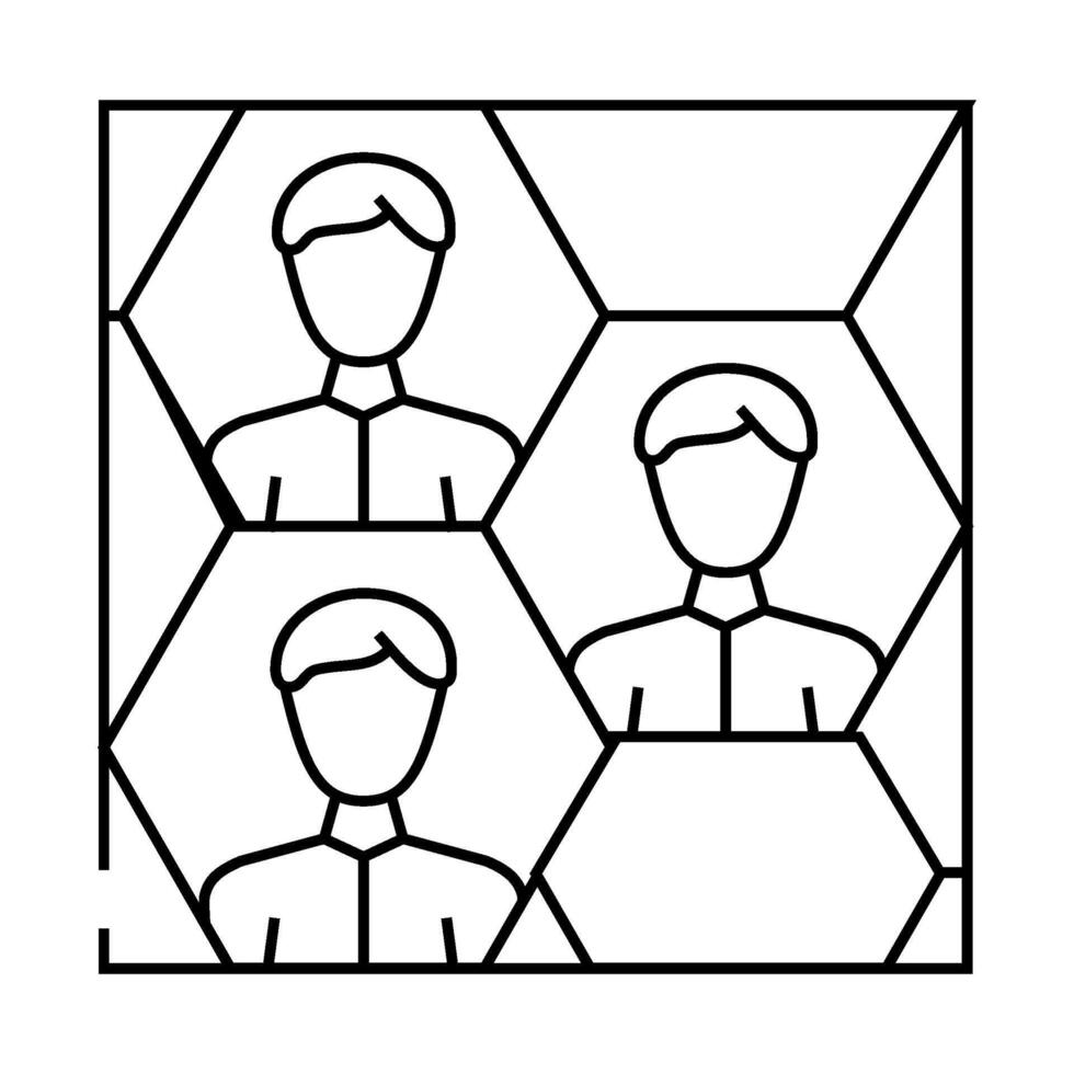 honeycomb networking line icon illustration vector