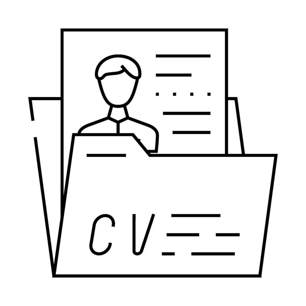 personal profile cv line icon illustration vector