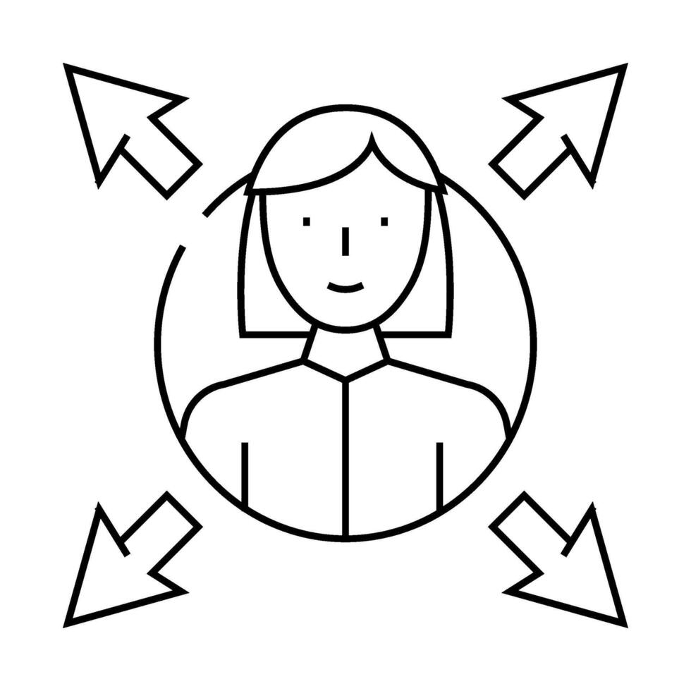 direction choice line icon illustration vector