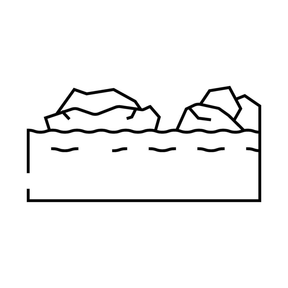 garbage island line icon illustration vector