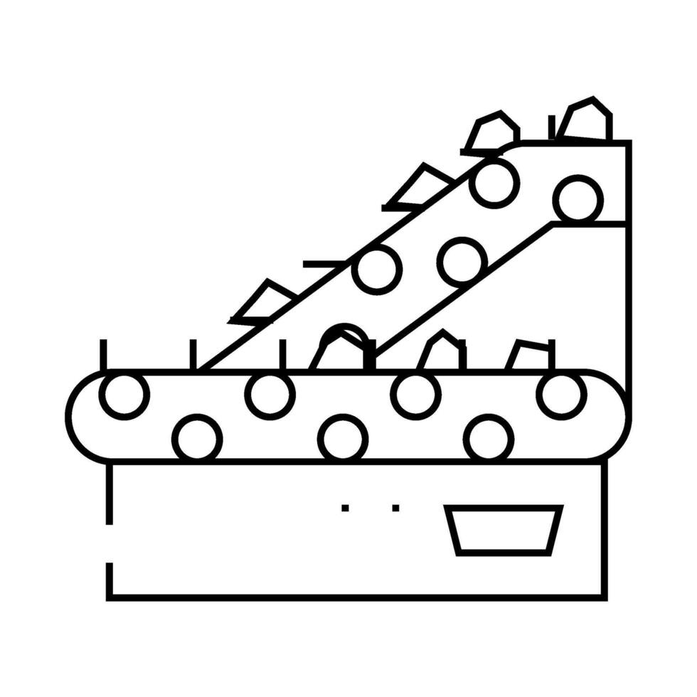 sorting belt conveyor line icon illustration vector