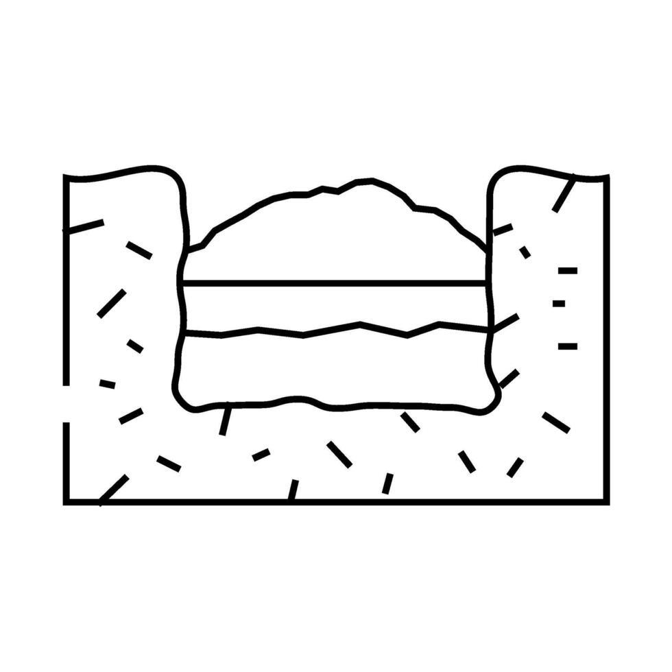 burial solid waste line icon illustration vector