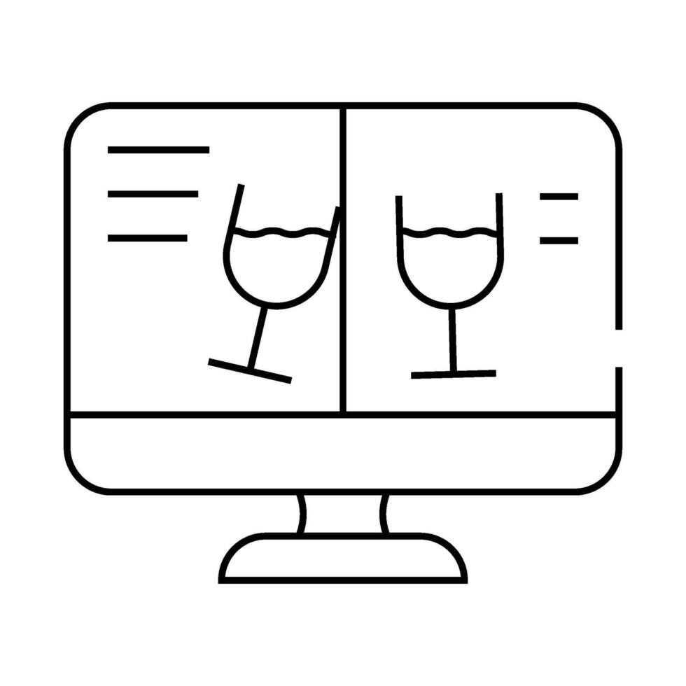 online celebration via call line icon illustration vector