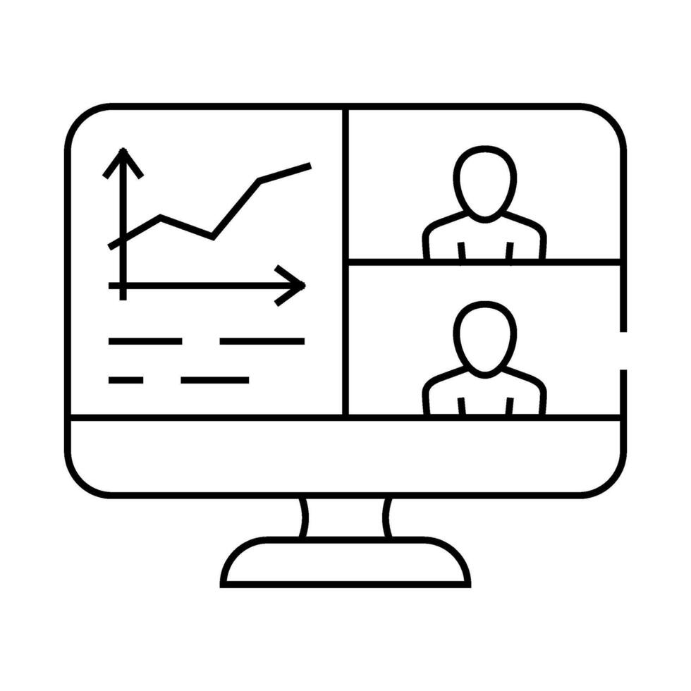 chart researching conference line icon illustration vector