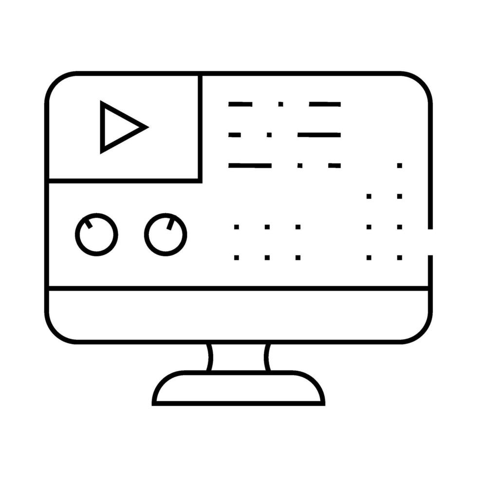 settings conference call line icon illustration vector